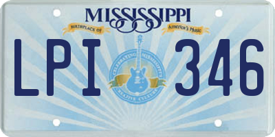 MS license plate LPI346