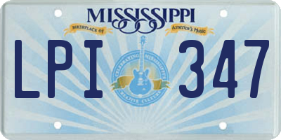 MS license plate LPI347