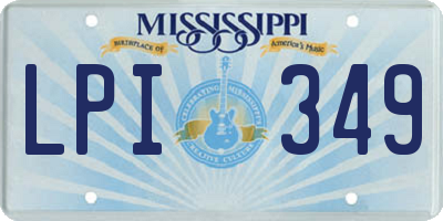 MS license plate LPI349