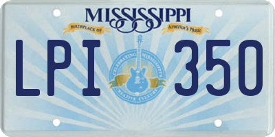 MS license plate LPI350
