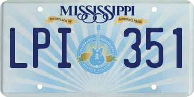 MS license plate LPI351