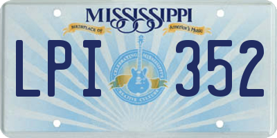MS license plate LPI352