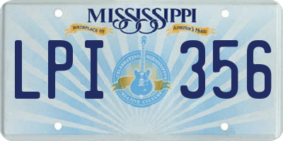MS license plate LPI356