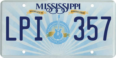MS license plate LPI357