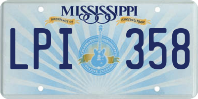 MS license plate LPI358
