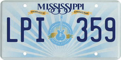 MS license plate LPI359