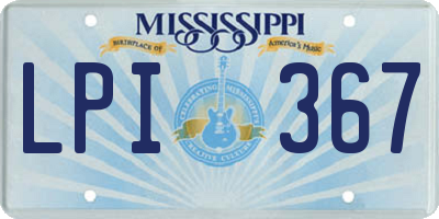 MS license plate LPI367