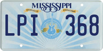 MS license plate LPI368