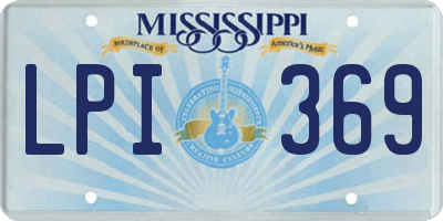 MS license plate LPI369