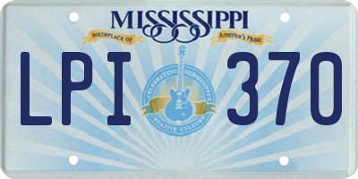 MS license plate LPI370