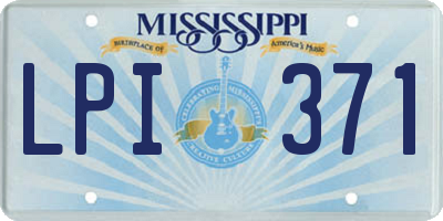 MS license plate LPI371