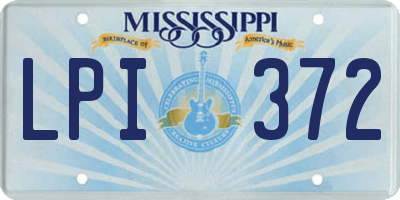 MS license plate LPI372