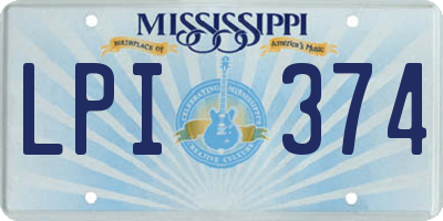 MS license plate LPI374