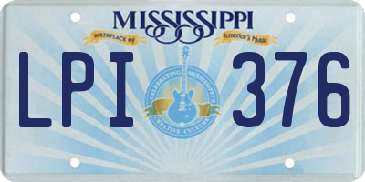 MS license plate LPI376