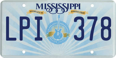 MS license plate LPI378