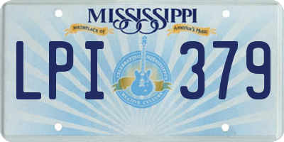 MS license plate LPI379