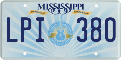 MS license plate LPI380