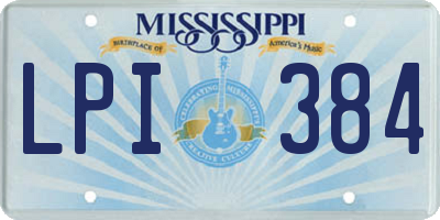 MS license plate LPI384