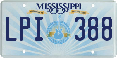 MS license plate LPI388