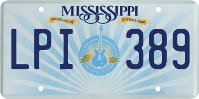 MS license plate LPI389