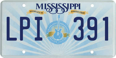 MS license plate LPI391