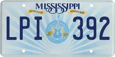 MS license plate LPI392