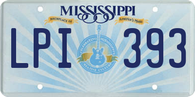 MS license plate LPI393