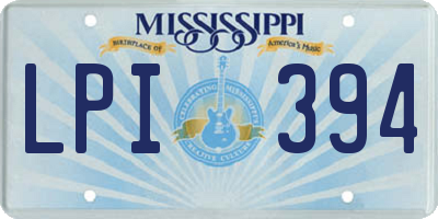 MS license plate LPI394