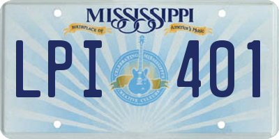 MS license plate LPI401