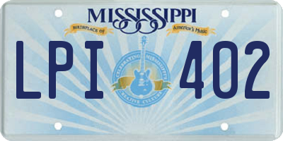 MS license plate LPI402