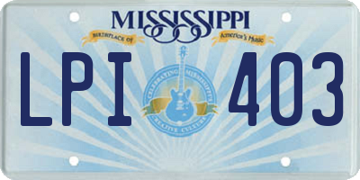 MS license plate LPI403
