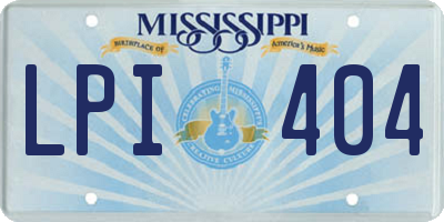 MS license plate LPI404