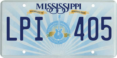 MS license plate LPI405