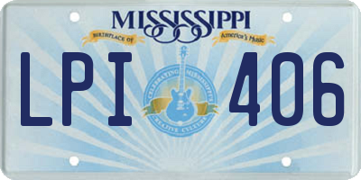 MS license plate LPI406