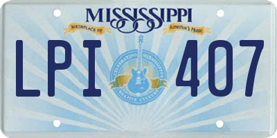 MS license plate LPI407