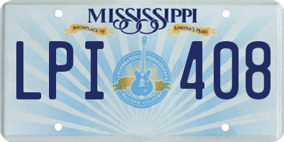 MS license plate LPI408