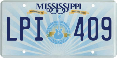 MS license plate LPI409