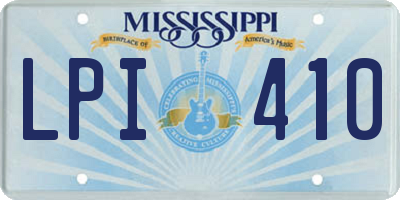 MS license plate LPI410