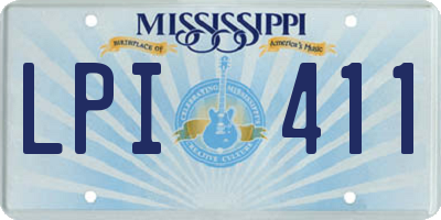MS license plate LPI411