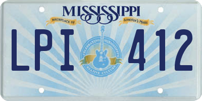 MS license plate LPI412