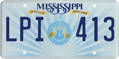 MS license plate LPI413