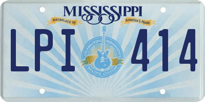 MS license plate LPI414