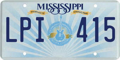MS license plate LPI415