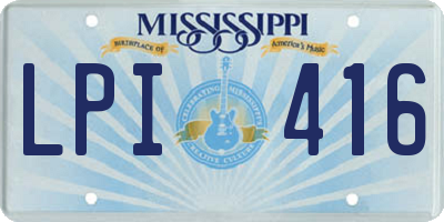 MS license plate LPI416