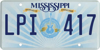 MS license plate LPI417