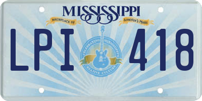MS license plate LPI418