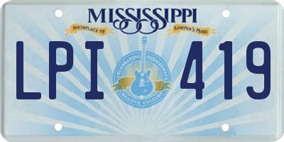 MS license plate LPI419