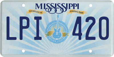 MS license plate LPI420