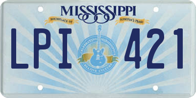 MS license plate LPI421