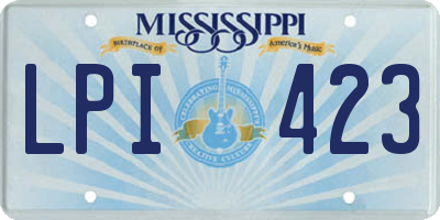MS license plate LPI423
